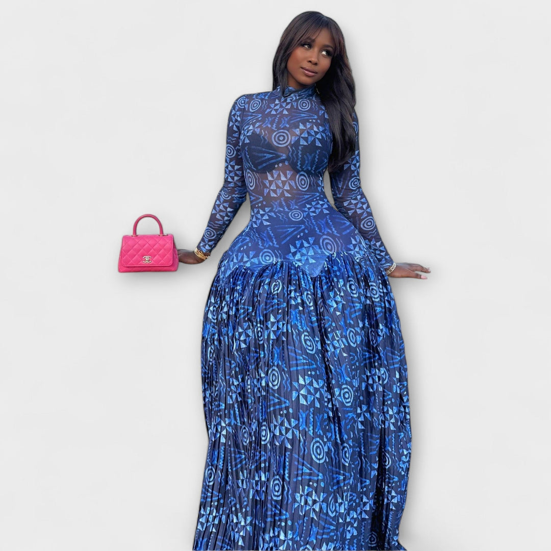 Mia - Maxi Dress with Lily Mesh Design