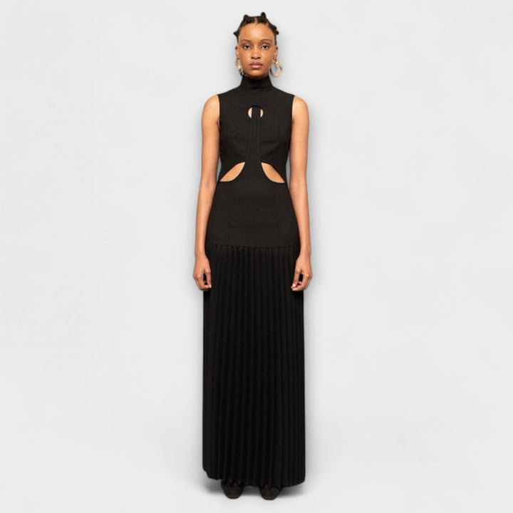 Kristen - Maxi Dress with Pleats and Cutouts