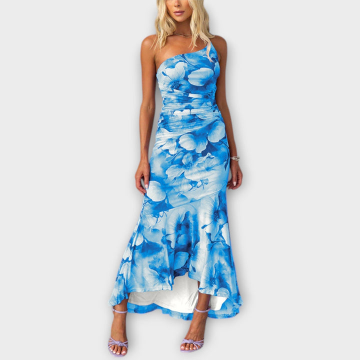 Pia - Maxi Dress with Asymmetrical Ruching