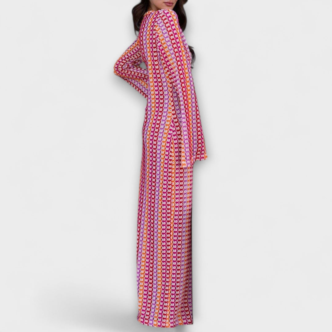 Elina – Maxi Dress with V-Neck and Vacation Flair