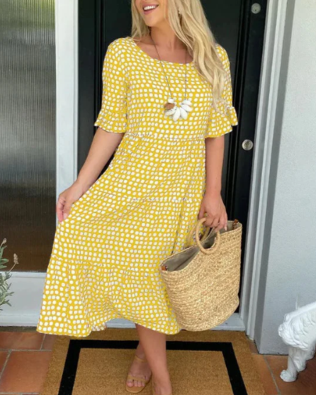 Zora | Sable Short-Sleeve Midi Dress